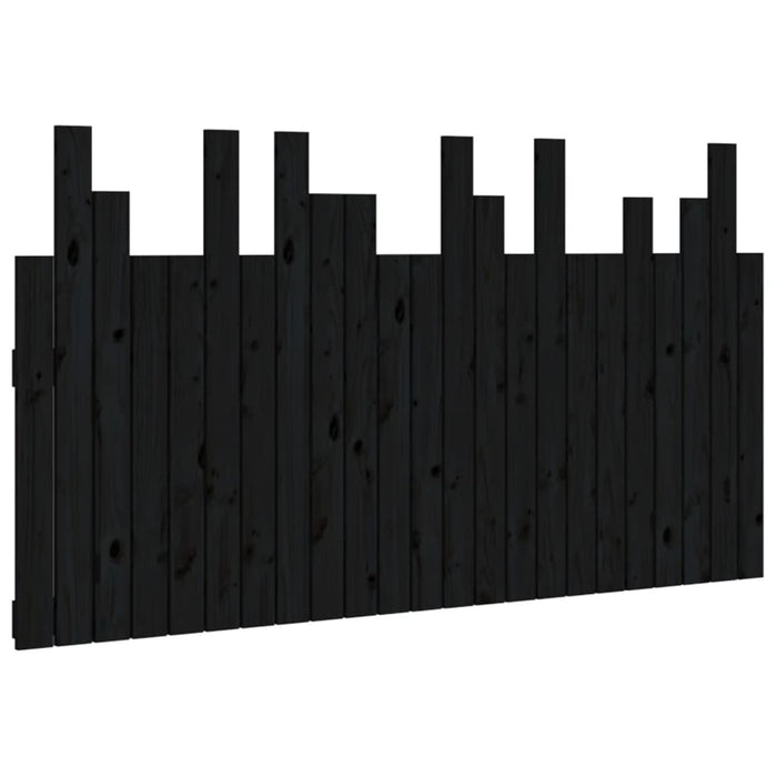 Tăblie de pat pentru perete, negru 146,5x3x80 cm lemn masiv pin - WALTI WALTI