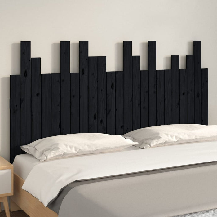 Tăblie de pat pentru perete, negru 146,5x3x80 cm lemn masiv pin - WALTI WALTI