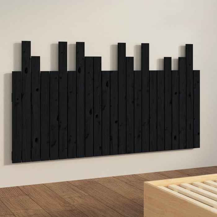 Tăblie de pat pentru perete, negru 146,5x3x80 cm lemn masiv pin - WALTI WALTI