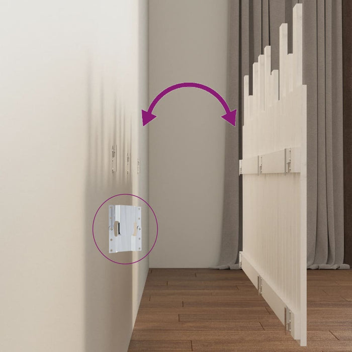 Tăblie de pat pentru perete, alb, 159,5x3x80 cm lemn masiv pin - WALTI WALTI