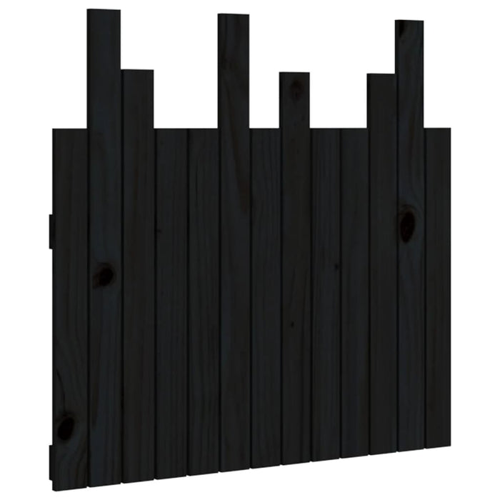Tăblie de pat pentru perete, negru, 82,5x3x80 cm lemn masiv pin - WALTI WALTI
