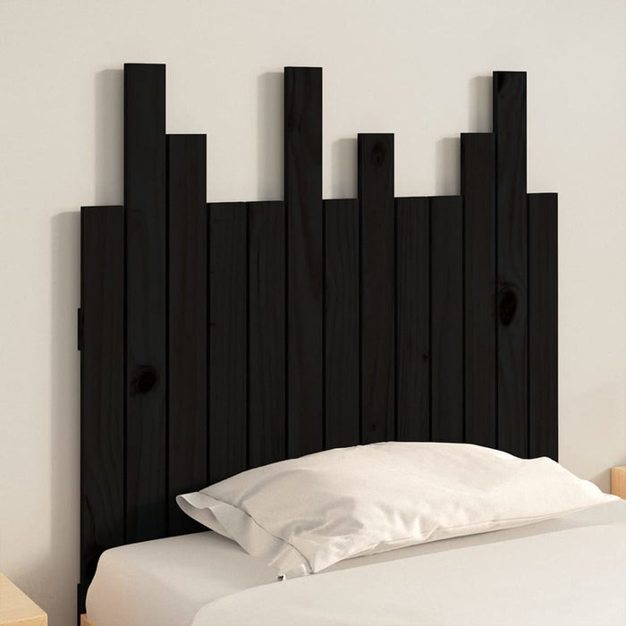 Tăblie de pat pentru perete, negru, 82,5x3x80 cm lemn masiv pin - WALTI WALTI