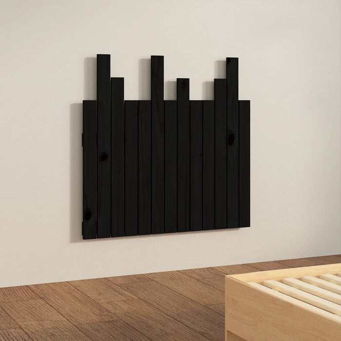 Tăblie de pat pentru perete, negru, 82,5x3x80 cm lemn masiv pin - WALTI WALTI