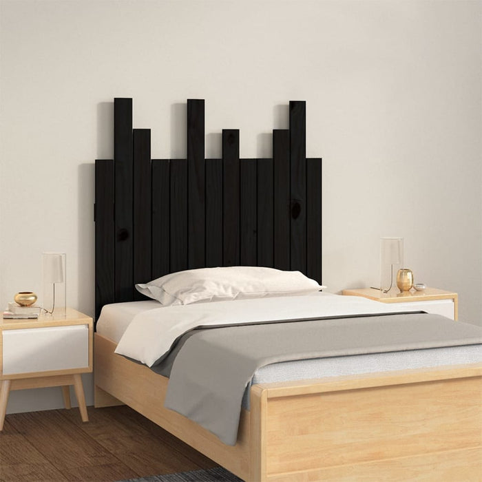 Tăblie de pat pentru perete, negru, 82,5x3x80 cm lemn masiv pin - WALTI WALTI