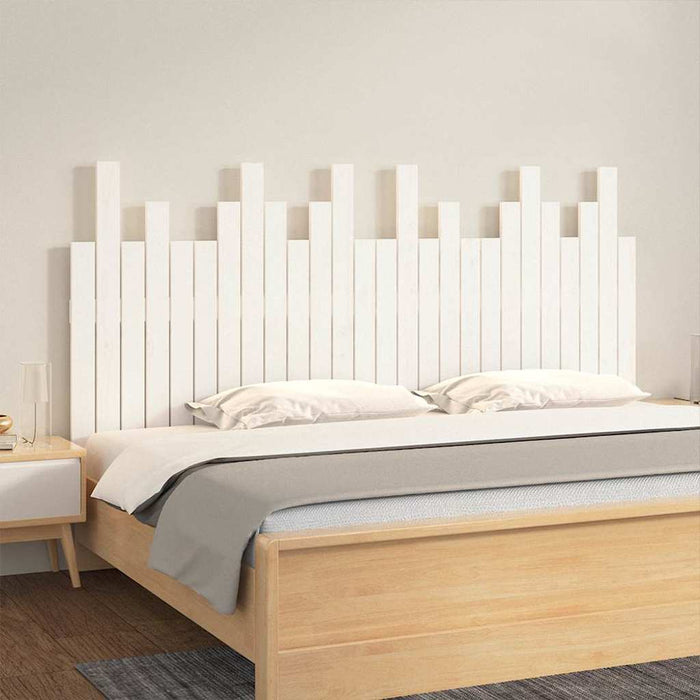Tăblie de pat pentru perete, alb, 166x3x80 cm, lemn masiv pin - WALTI WALTI