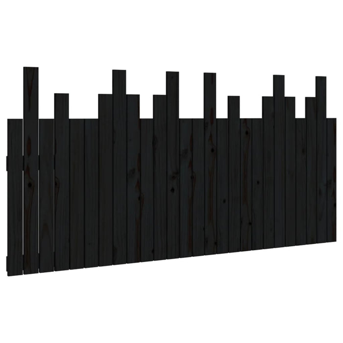 Tăblie de pat pentru perete, negru, 166x3x80 cm, lemn masiv pin - WALTI WALTI