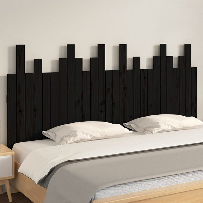 Tăblie de pat pentru perete, negru, 166x3x80 cm, lemn masiv pin - WALTI WALTI