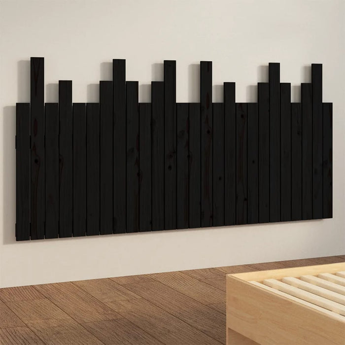 Tăblie de pat pentru perete, negru, 166x3x80 cm, lemn masiv pin - WALTI WALTI