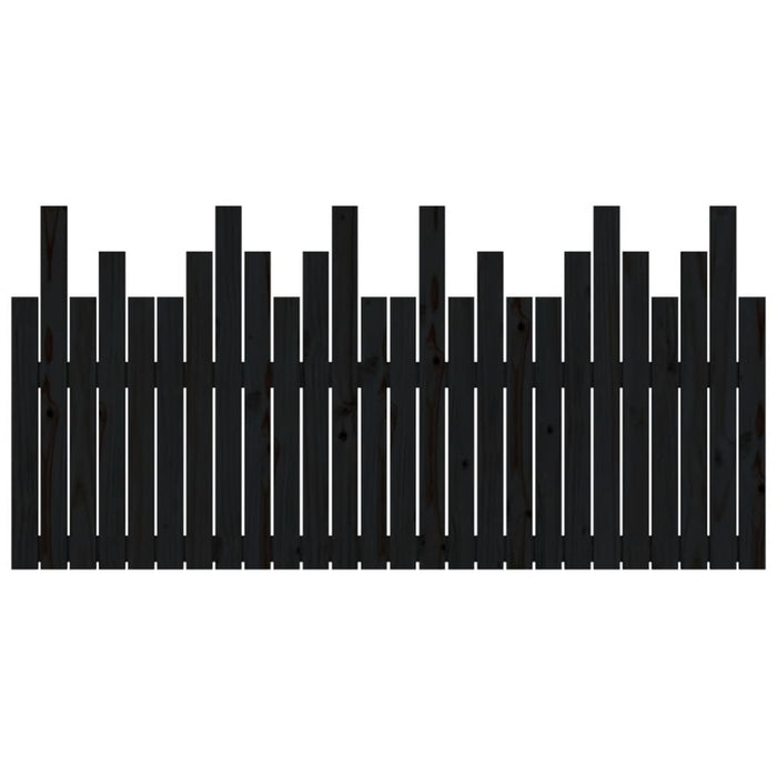 Tăblie de pat pentru perete, negru, 166x3x80 cm, lemn masiv pin - WALTI WALTI