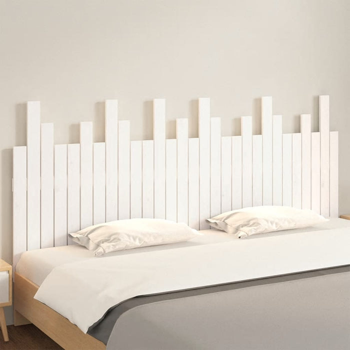 Tăblie de pat pentru perete, alb, 185x3x80 cm, lemn masiv pin - WALTI WALTI
