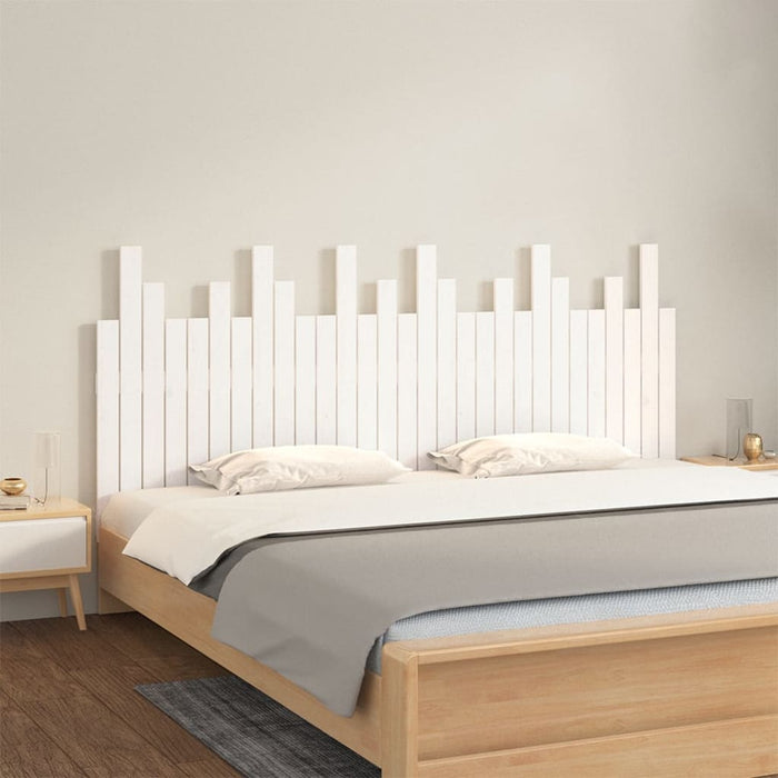 Tăblie de pat pentru perete, alb, 185x3x80 cm, lemn masiv pin - WALTI WALTI