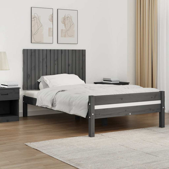 Tăblie de pat pentru perete, gri, 108x3x60 cm, lemn masiv pin - WALTI WALTI