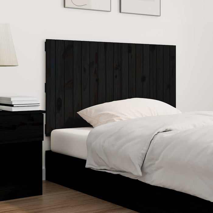 Tăblie de pat pentru perete, negru, 108x3x60 cm, lemn masiv pin - WALTI WALTI