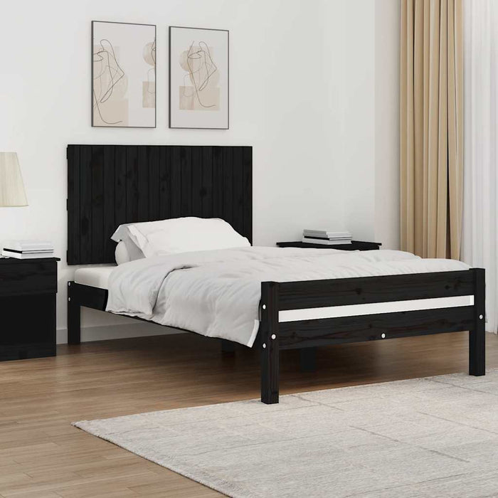 Tăblie de pat pentru perete, negru, 108x3x60 cm, lemn masiv pin - WALTI WALTI