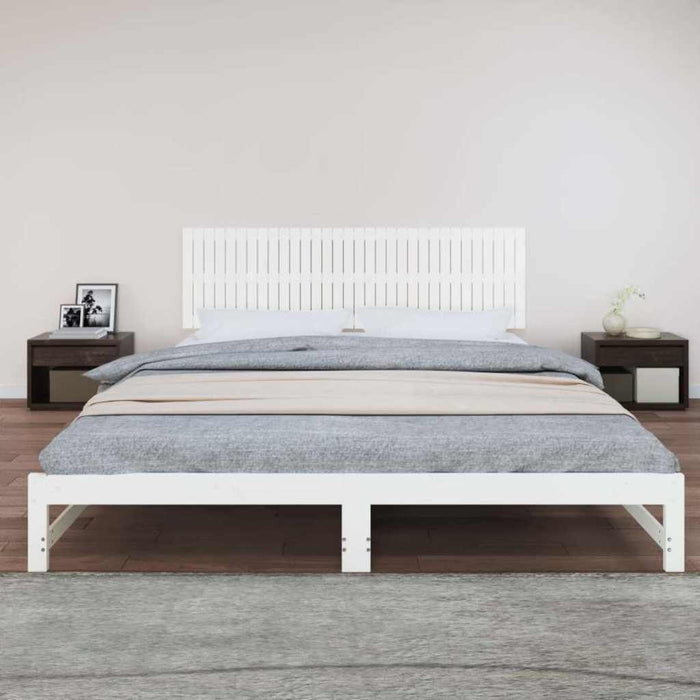 Tăblie de pat pentru perete, alb, 204x3x60 cm, lemn masiv pin - WALTI WALTI