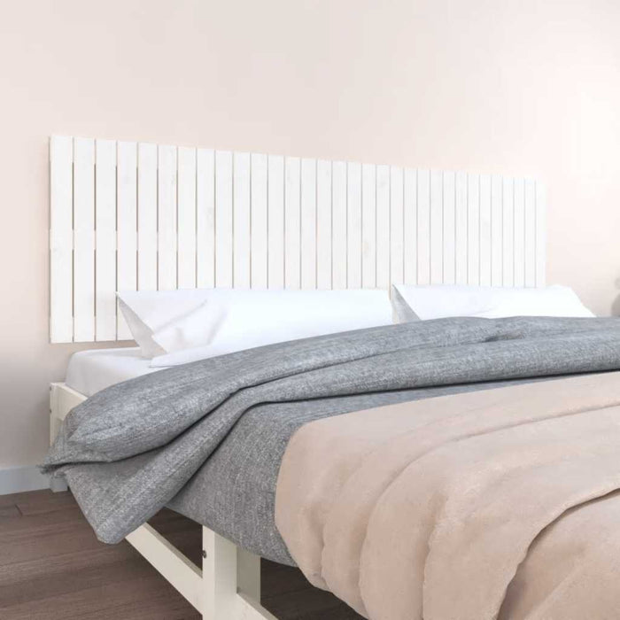 Tăblie de pat pentru perete, alb, 204x3x60 cm, lemn masiv pin - WALTI WALTI