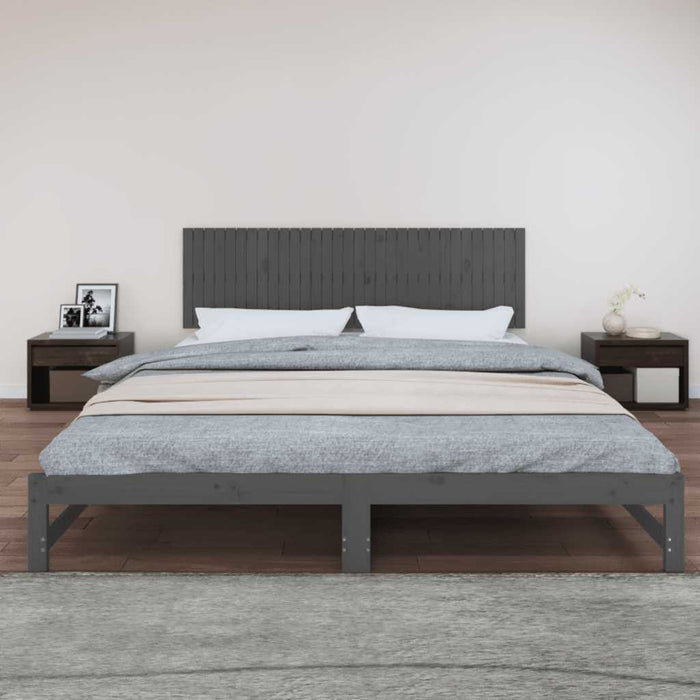 Tăblie de pat pentru perete, gri, 204x3x60 cm, lemn masiv pin - WALTI WALTI