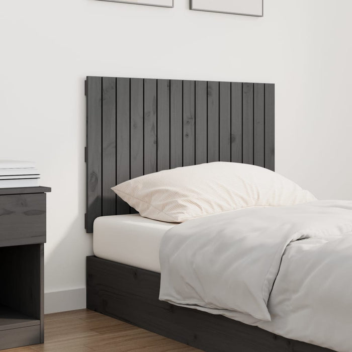 Tăblie de pat pentru perete, gri, 95,5x3x60 cm, lemn masiv pin - WALTI WALTI