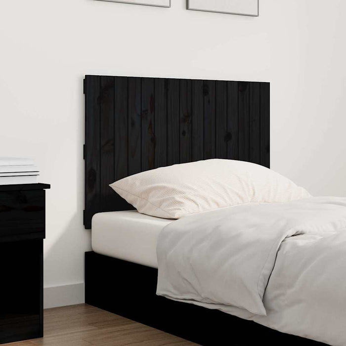 Tăblie de pat pentru perete, negru, 95,5x3x60cm, lemn masiv pin - WALTI WALTI
