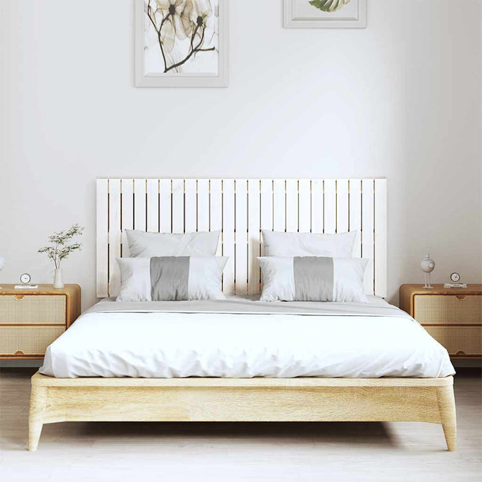 Tăblie de pat pentru perete, alb, 147x3x60 cm, lemn masiv pin - WALTI WALTI