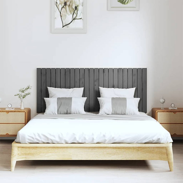 Tăblie de pat pentru perete, gri, 147x3x60 cm, lemn masiv pin - WALTI WALTI