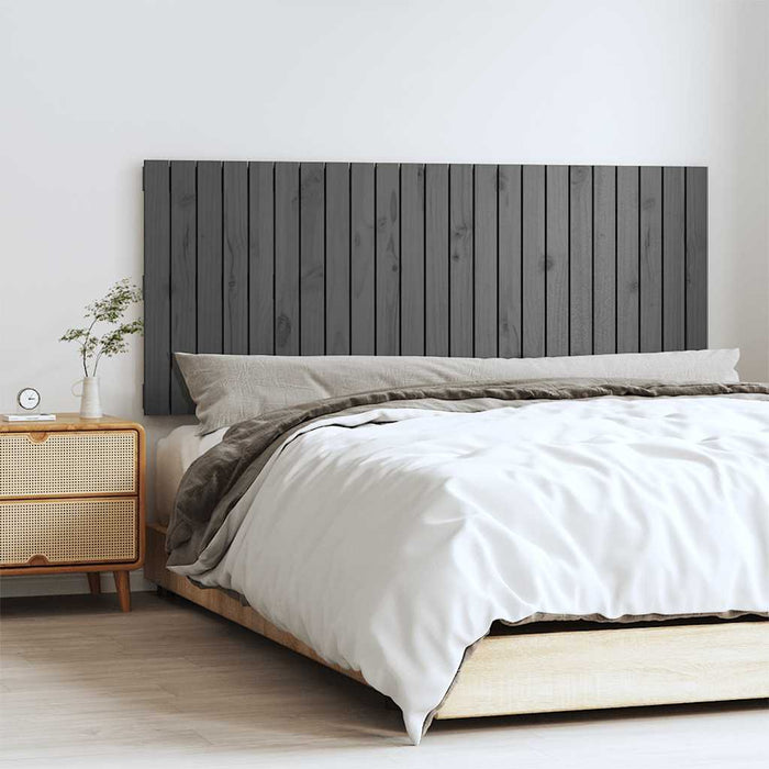 Tăblie de pat pentru perete, gri, 147x3x60 cm, lemn masiv pin - WALTI WALTI