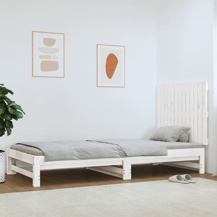 Tăblie de pat pentru perete, alb, 82,5x3x60 cm, lemn masiv pin - WALTI WALTI