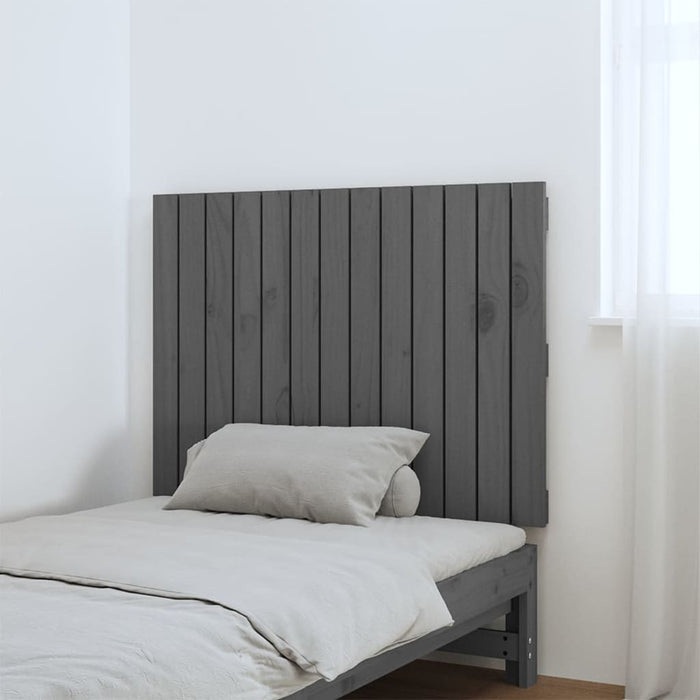 Tăblie de pat pentru perete, gri, 82,5x3x60 cm, lemn masiv pin - WALTI WALTI