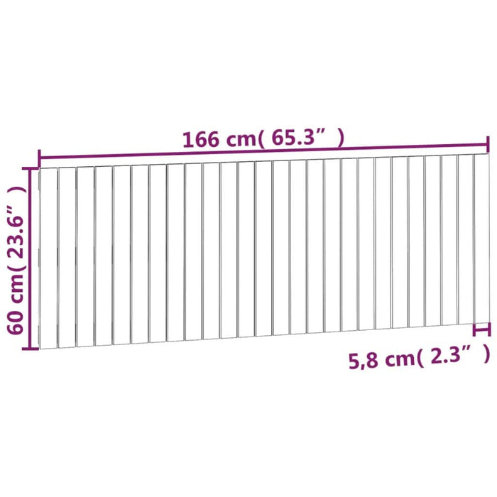 Tăblie de pat pentru perete, 166x3x60 cm, lemn masiv de pin - WALTI WALTI