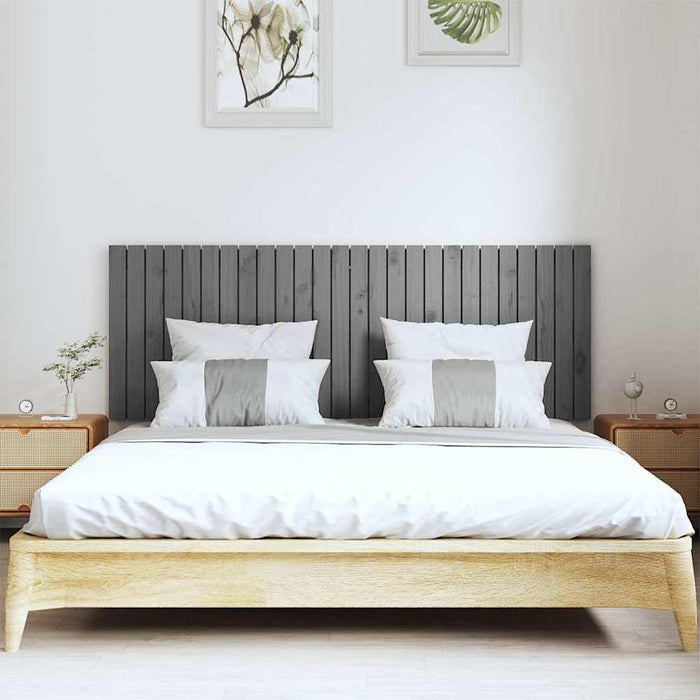 Tăblie de pat pentru perete, gri, 166x3x60 cm, lemn masiv pin - WALTI WALTI
