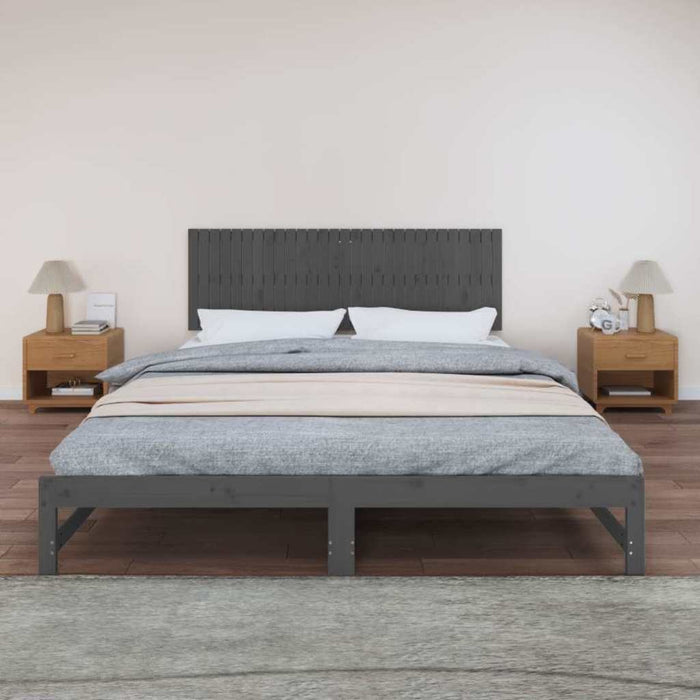 Tăblie de pat pentru perete, gri, 185x3x60 cm, lemn masiv pin - WALTI WALTI