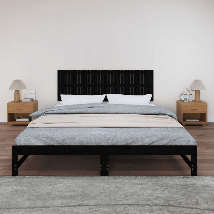 Tăblie de pat pentru perete, negru, 185x3x60 cm, lemn masiv pin - WALTI WALTI