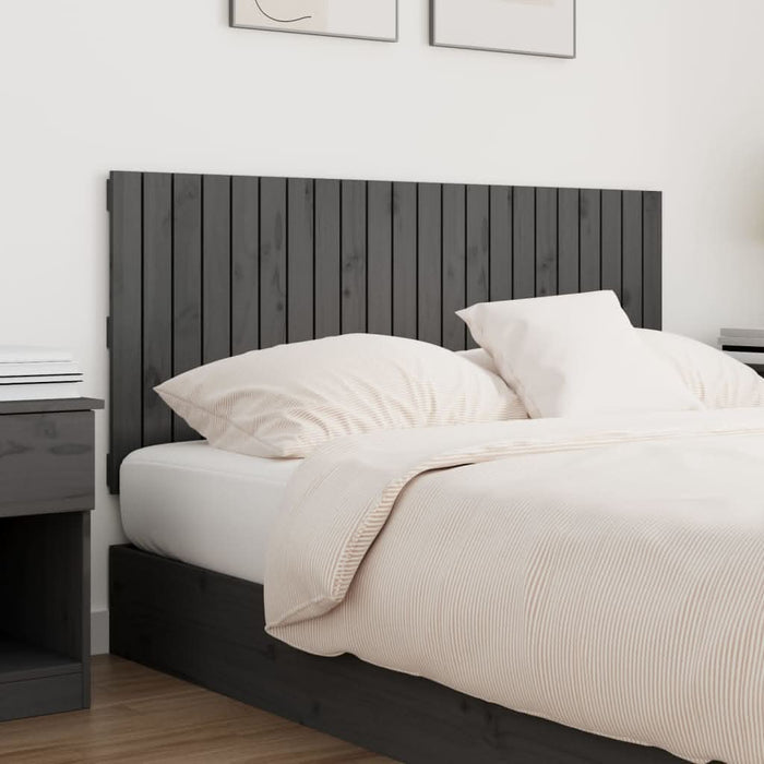 Tăblie de pat pentru perete, gri, 140x3x60 cm, lemn masiv pin - WALTI WALTI
