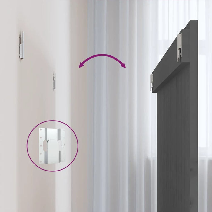 Tăblie de pat pentru perete, gri, 108x3x90 cm, lemn masiv pin - WALTI WALTI