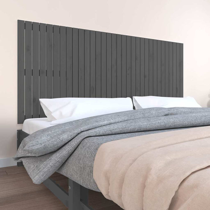 Tăblie de pat pentru perete, gri, 204x3x90 cm, lemn masiv pin - WALTI WALTI