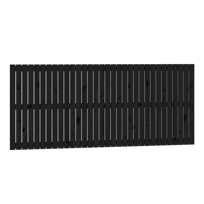 Tăblie de pat pentru perete, negru, 204x3x90 cm, lemn masiv pin - WALTI WALTI