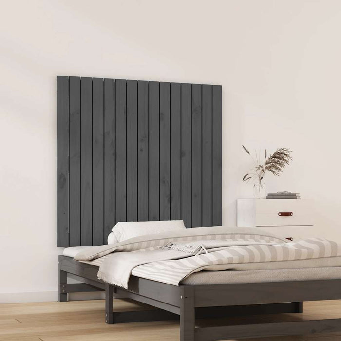 Tăblie de pat pentru perete, gri, 95,5x3x90 cm, lemn masiv pin - WALTI WALTI