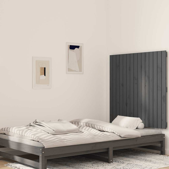 Tăblie de pat pentru perete, gri, 95,5x3x90 cm, lemn masiv pin - WALTI WALTI