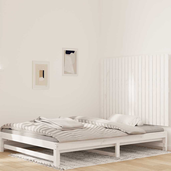 Tăblie de pat pentru perete, alb, 127,5x3x90 cm, lemn masiv pin - WALTI WALTI