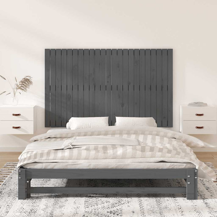 Tăblie de pat pentru perete, gri, 147x3x90 cm, lemn masiv pin - WALTI WALTI