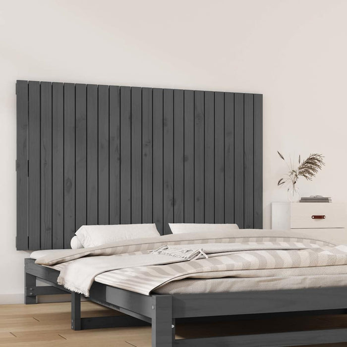Tăblie de pat pentru perete, gri, 147x3x90 cm, lemn masiv pin - WALTI WALTI