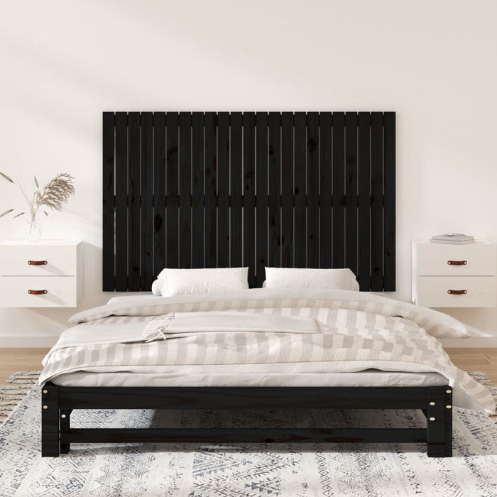 Tăblie de pat pentru perete, negru, 147x3x90 cm, lemn masiv pin - WALTI WALTI