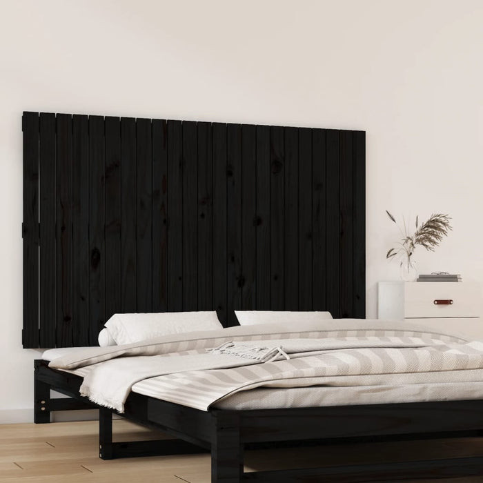 Tăblie de pat pentru perete, negru, 147x3x90 cm, lemn masiv pin - WALTI WALTI