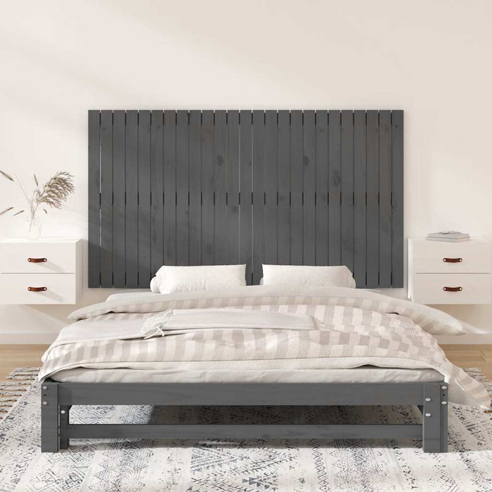 Tăblie de pat pentru perete, gri, 159,5x3x90 cm, lemn masiv pin - WALTI WALTI