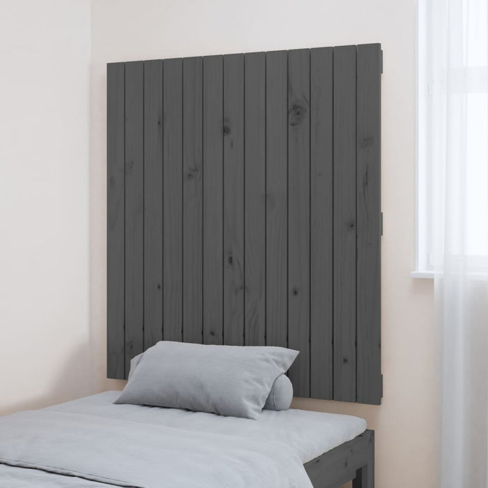 Tăblie de pat pentru perete, gri, 82,5x3x90 cm, lemn masiv pin - WALTI WALTI