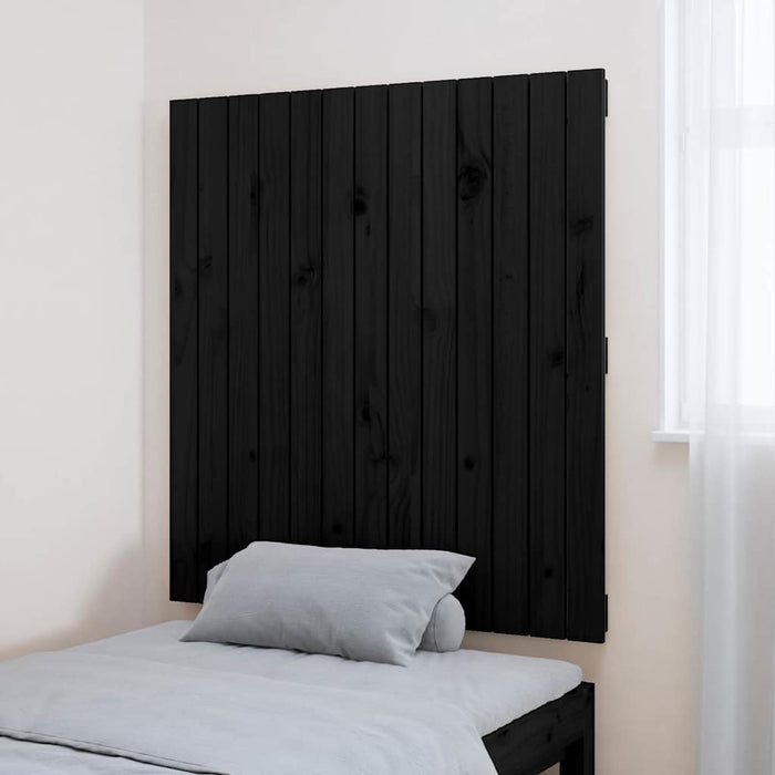 Tăblie de pat pentru perete, negru, 82,5x3x90 cm lemn masiv pin - WALTI WALTI