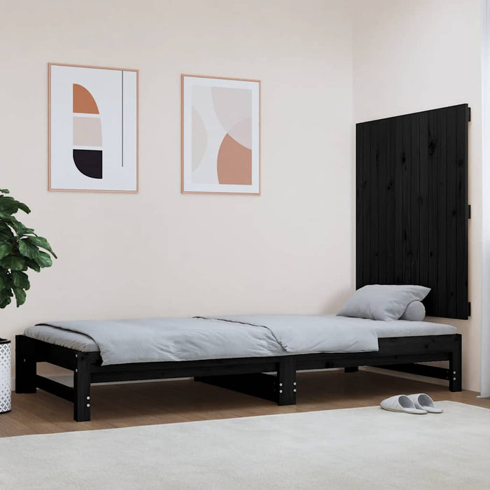 Tăblie de pat pentru perete, negru, 82,5x3x90 cm lemn masiv pin - WALTI WALTI