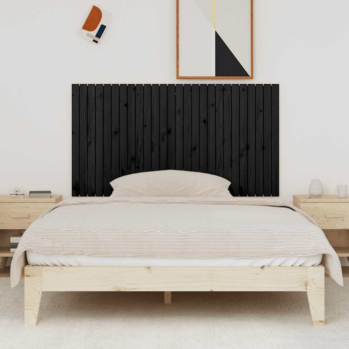 Tăblie de pat pentru perete, negru, 166x3x90 cm, lemn masiv pin - WALTI WALTI