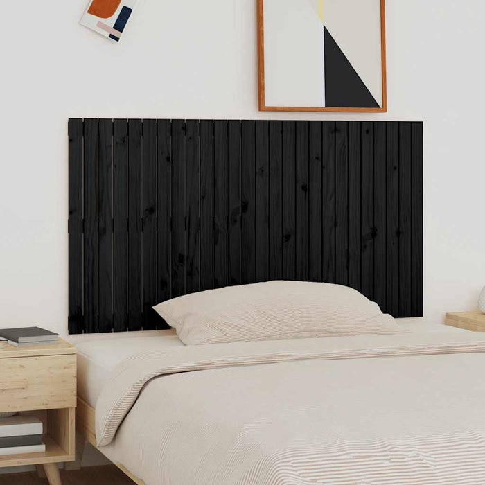 Tăblie de pat pentru perete, negru, 166x3x90 cm, lemn masiv pin - WALTI WALTI