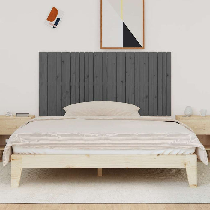 Tăblie de pat pentru perete, gri, 185x3x90 cm, lemn masiv pin WALTI